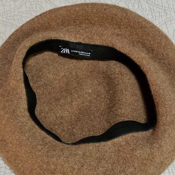 ZARA Wool Frech Beret in Brown. NWOT - Picture 4 of 5